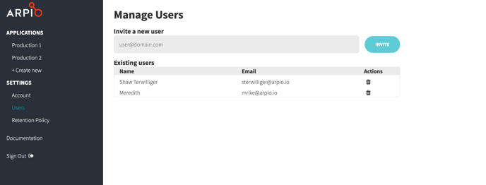 Manage Users Screenshot